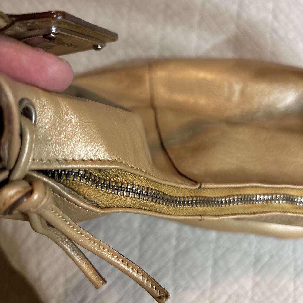 Paolo Masi large caramel leather hobo shoulder bag leather tassels Made in Italy - Picture 7 of 15